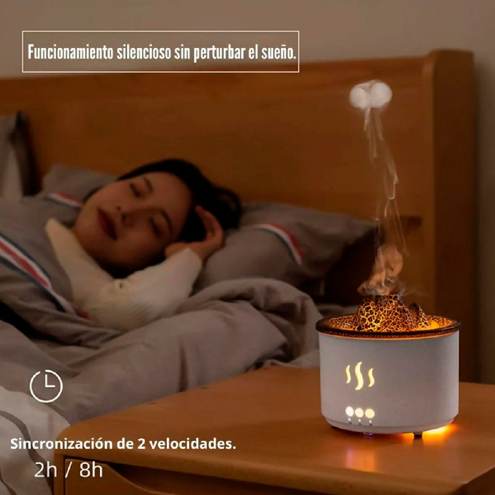Humidificador Volcán 3D Difusor De Aroma LED KP-6501 4