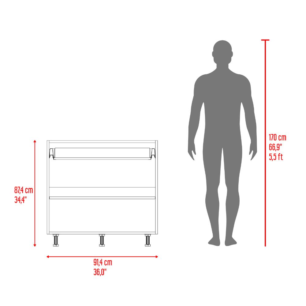 Gabinete Inferior, Bosso, Blanco Perla, Con Dos Puertas Batientes - NOVEDAD POR FOTOS- NO LLEGA CON PUERTAS