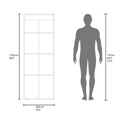 Closet Beico II, Wengue, con tres Puertas Abatibles y tres entrepaños