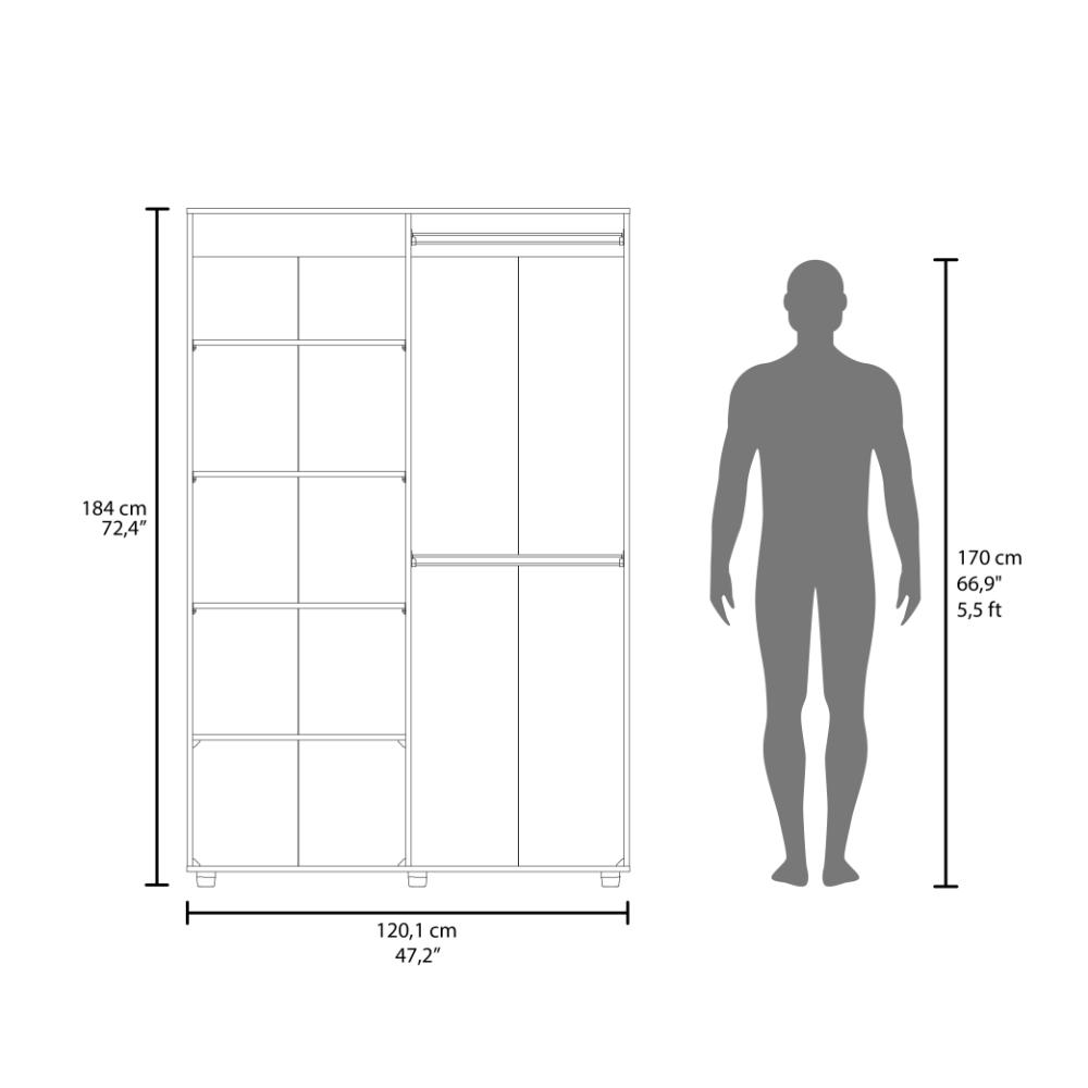 Closet Eco, Milan y Blanco, Pequeño con amplios espacios para guardar ropa ZF