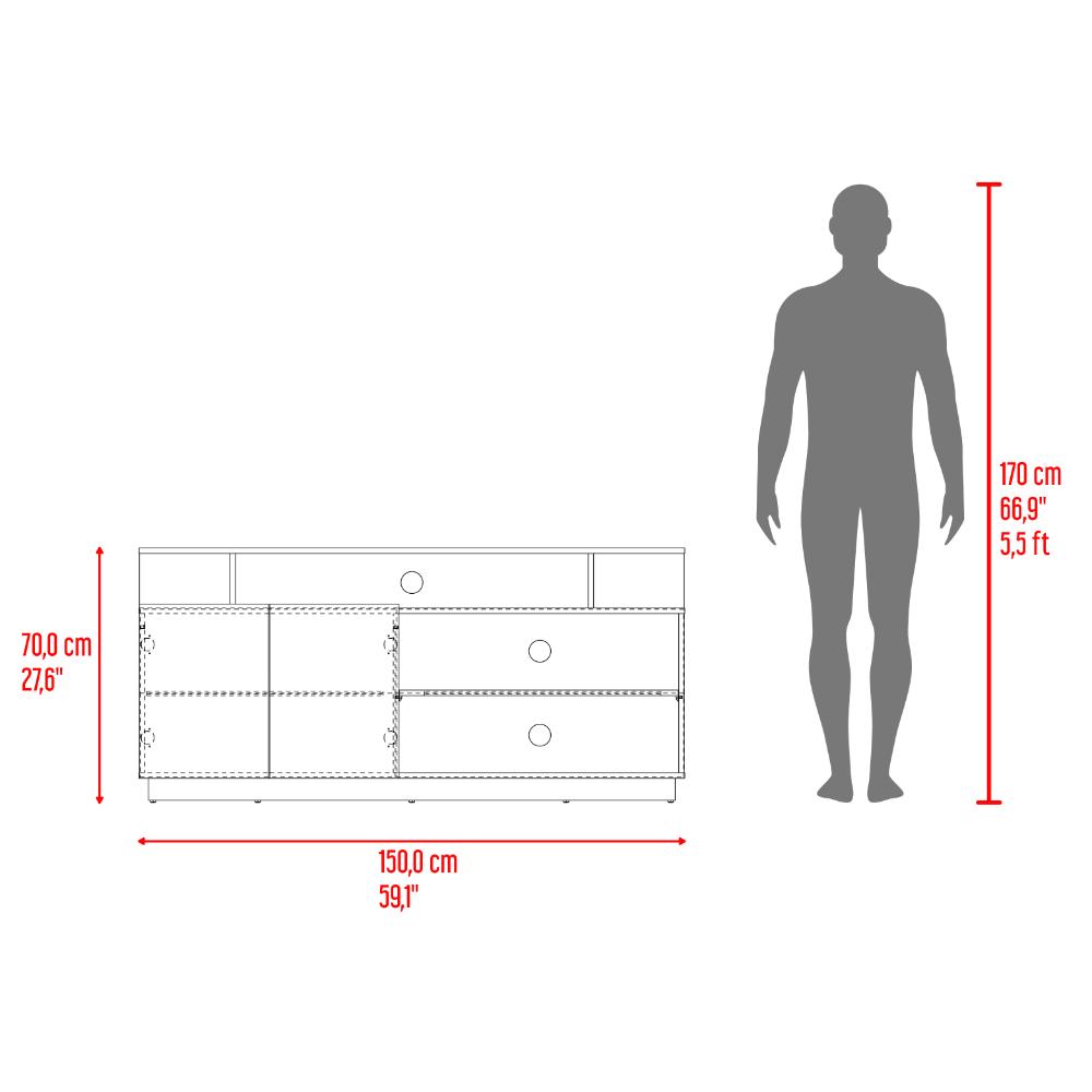 Mesa Para Tv Hope , Fresno Europeo y Capri, con espacio para TV de 65"