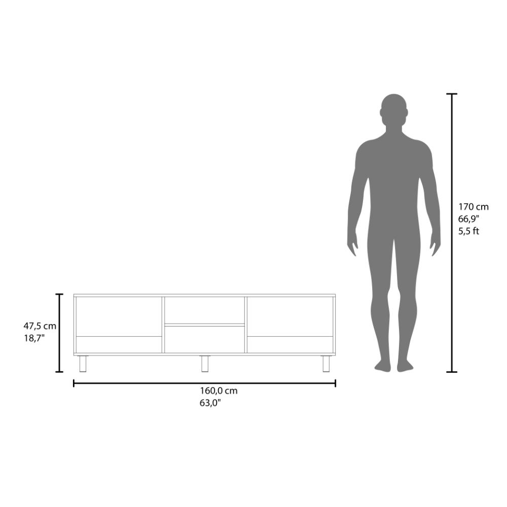 Mesa para TV Túnez Plus, Blanco, hasta 70" Pulgadas ZF