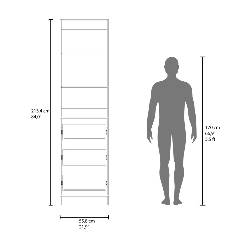 Closet  Eco, Kronos Blanco, Con tres entrepaños y tres cajones amplios para organizar ropa ZF