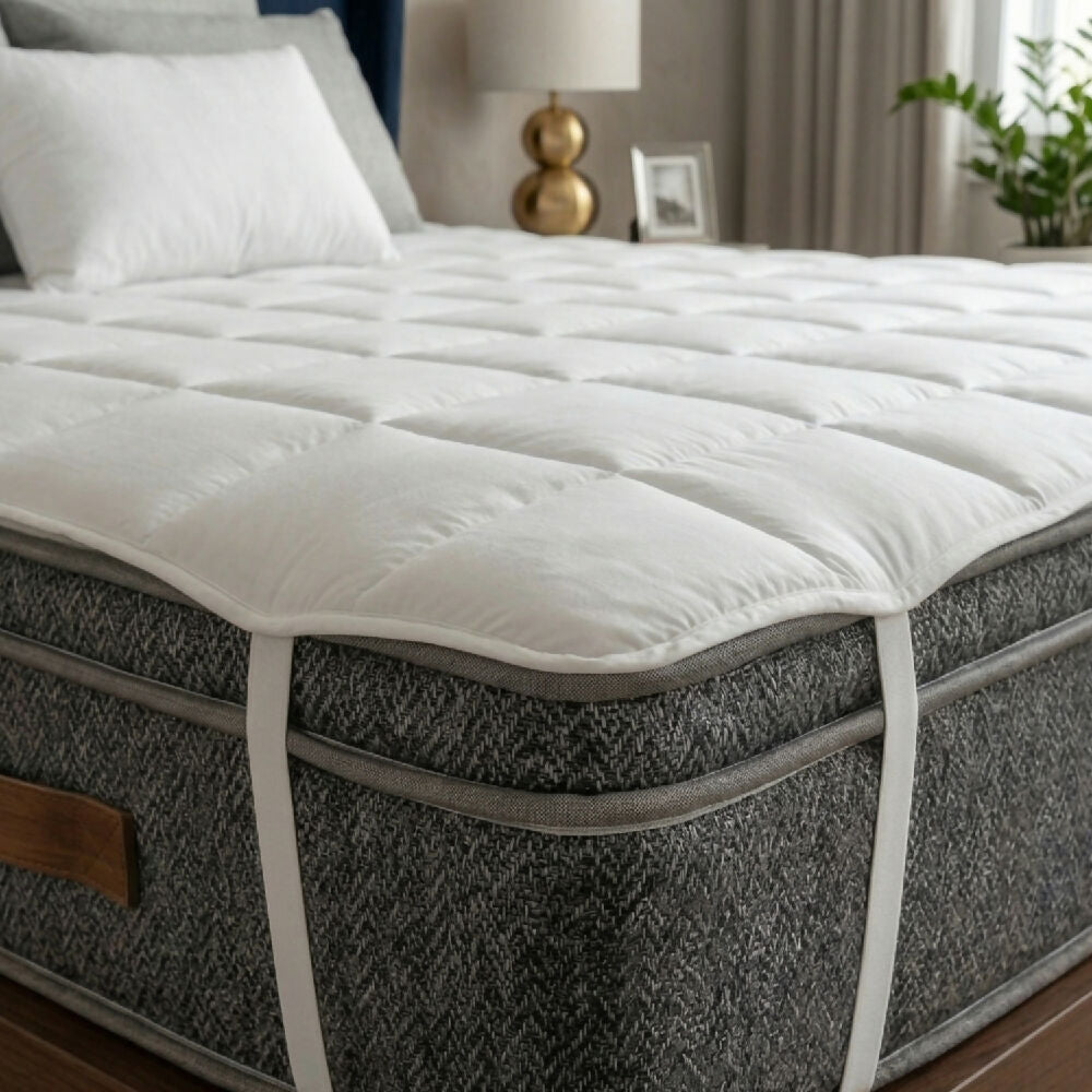 Protector de Colchón Cama Queen Tipo Hotel Acolchado Siliconado 300 g Mindy