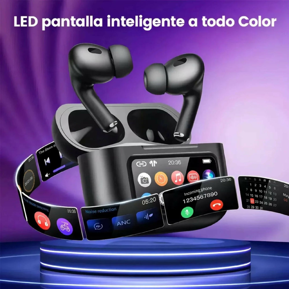 Audífonos G-Tide Future Pods Con Pantalla Táctil LED Inteligente