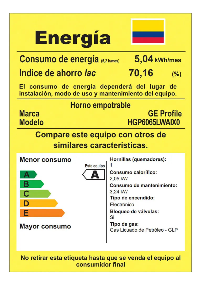 Horno De Empotrar a Gas 60cm a 110v Vidrio, Negro