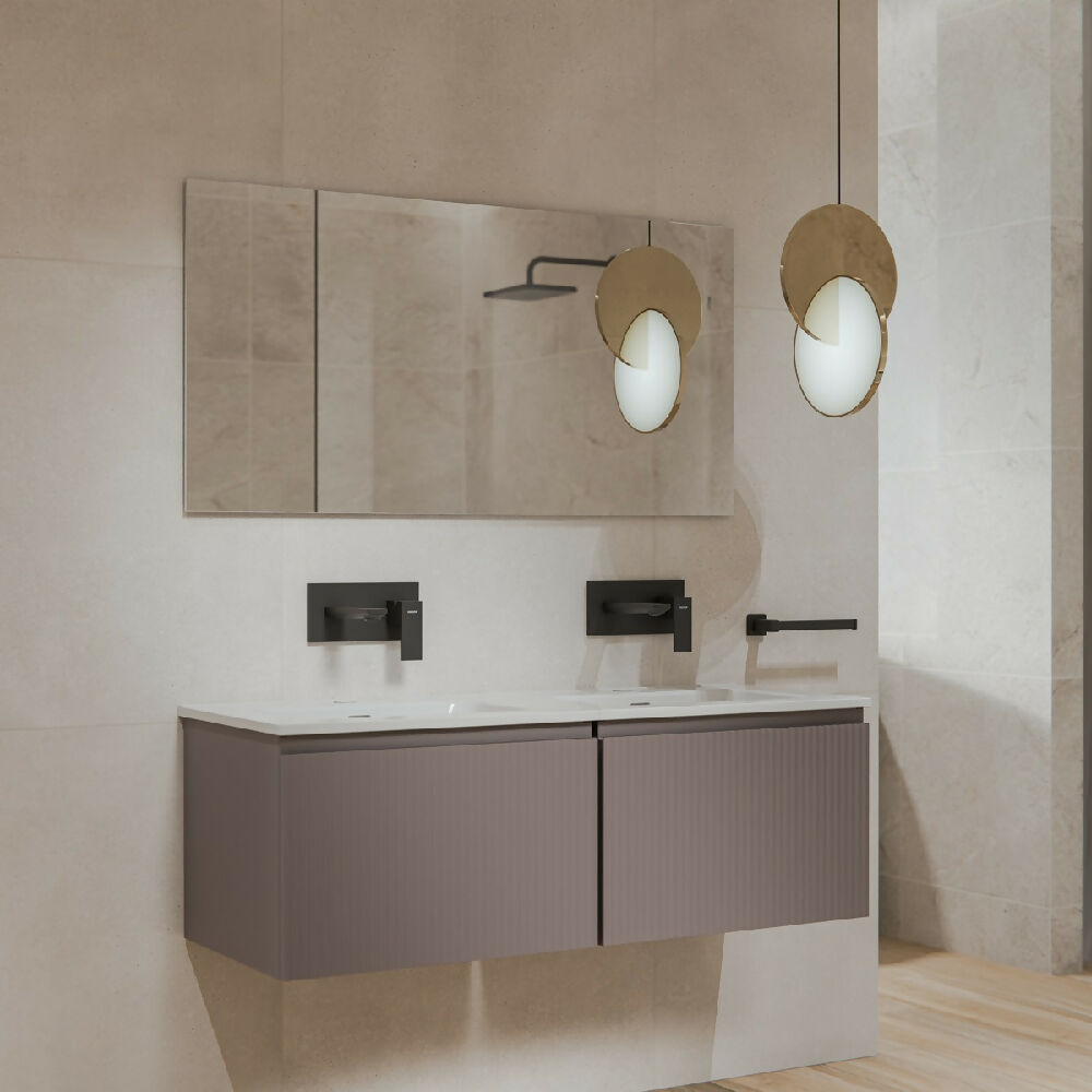 Grifería para Lavamanos Monocontrol Pared Kepler Gunmetal Corona