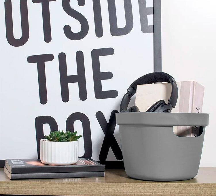Cesta cube flex sin tapa color plomo 4 litros