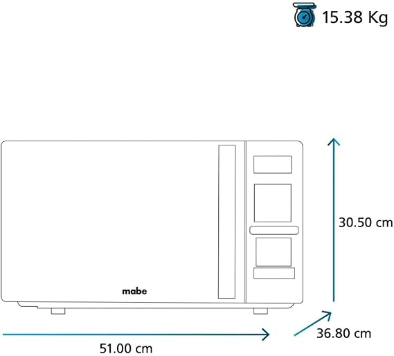 Horno Microondas 1.1 Pies Cúbicos 31 L 120 V Mabe, Gris