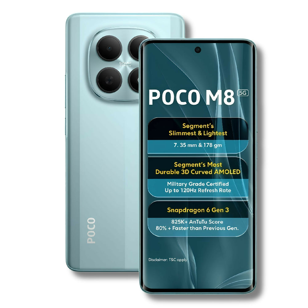 Celular POCO M8 5G 256GB Almacenamiento Y 8GB RAM Pantalla Pro Celeste
