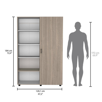 Closet Eco, Bardolino y Blanco, Pequeño con amplios espacios para guardar ropa