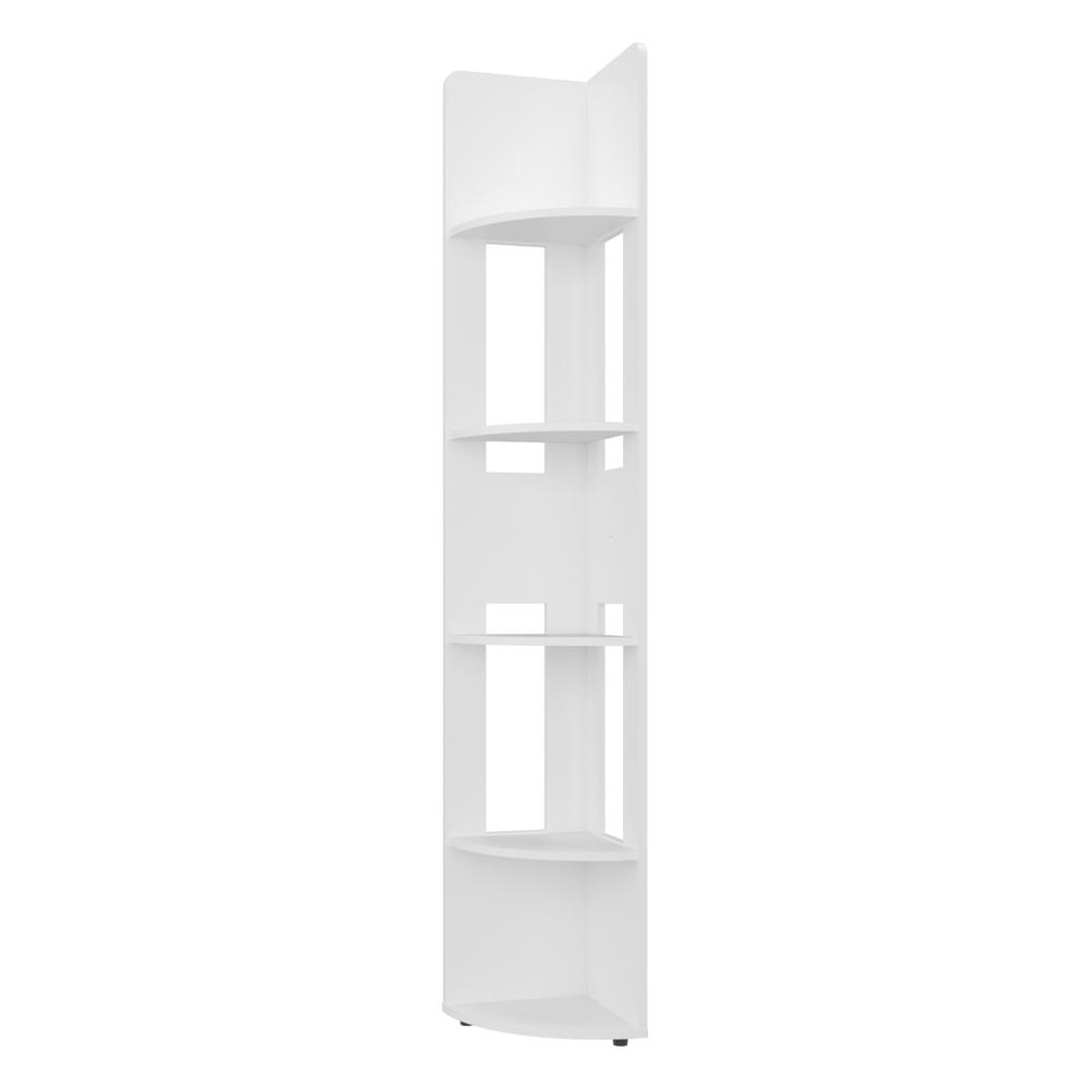 Biblioteca Esquinera Home 7, Blanco, con Diseño Moderno y 4 Entrepaños ZF