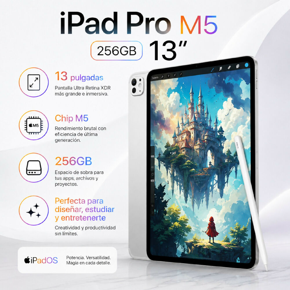 Tablet Apple Ipad Pro M5 De 13 Pulgadas 256gb Wifi Diseño Ultrafino Blanco