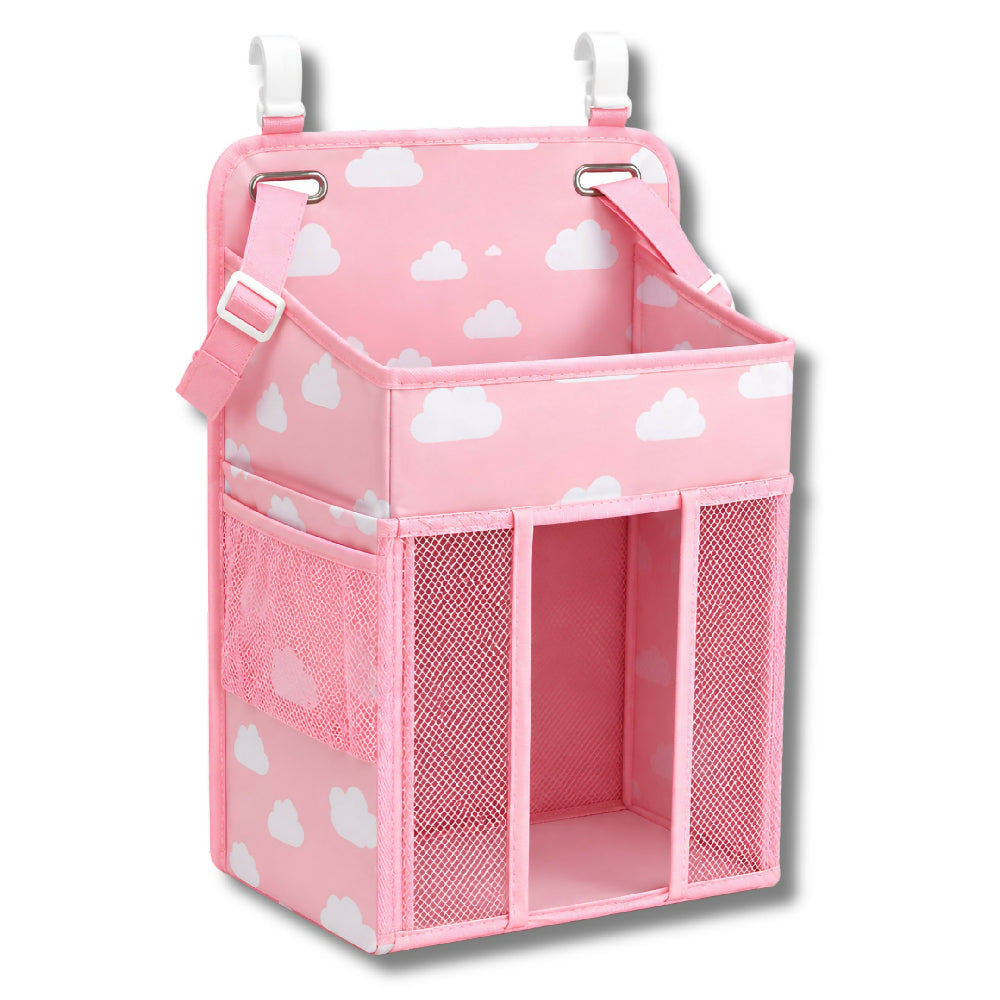 Organizador Colgante Para Cuna CY7638 Rosado Con Compartimentos Y Ganchos De Sujeción