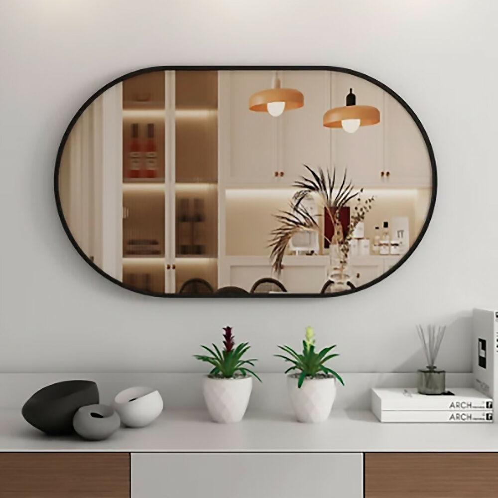 Espejo ovalado negro 60 x 30