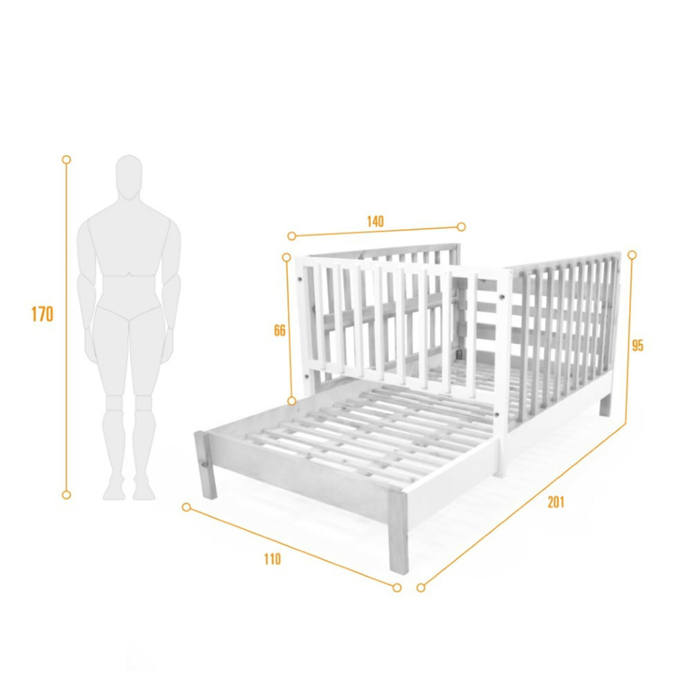 Cama Cuna Cincinnati 110x201x95 Infantil Natural