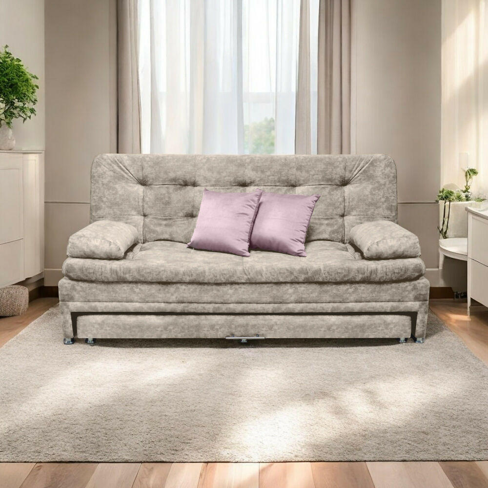 Sofa cama Nido Tarima Olsen Tela Camel - Incluye Cojines