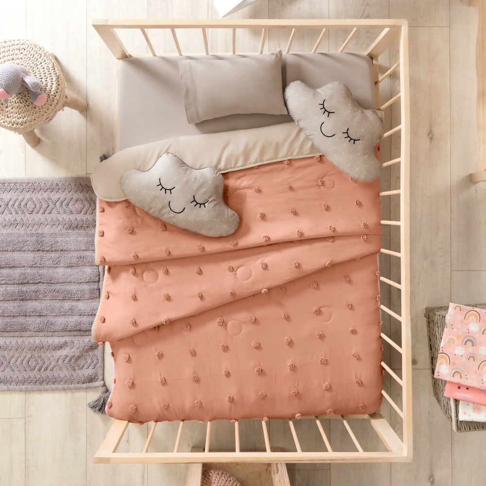 86904-3 Edredón para Bebé Voga Roseta con Pompones  Doble Faz, de110x160 cm - Envío Gratis