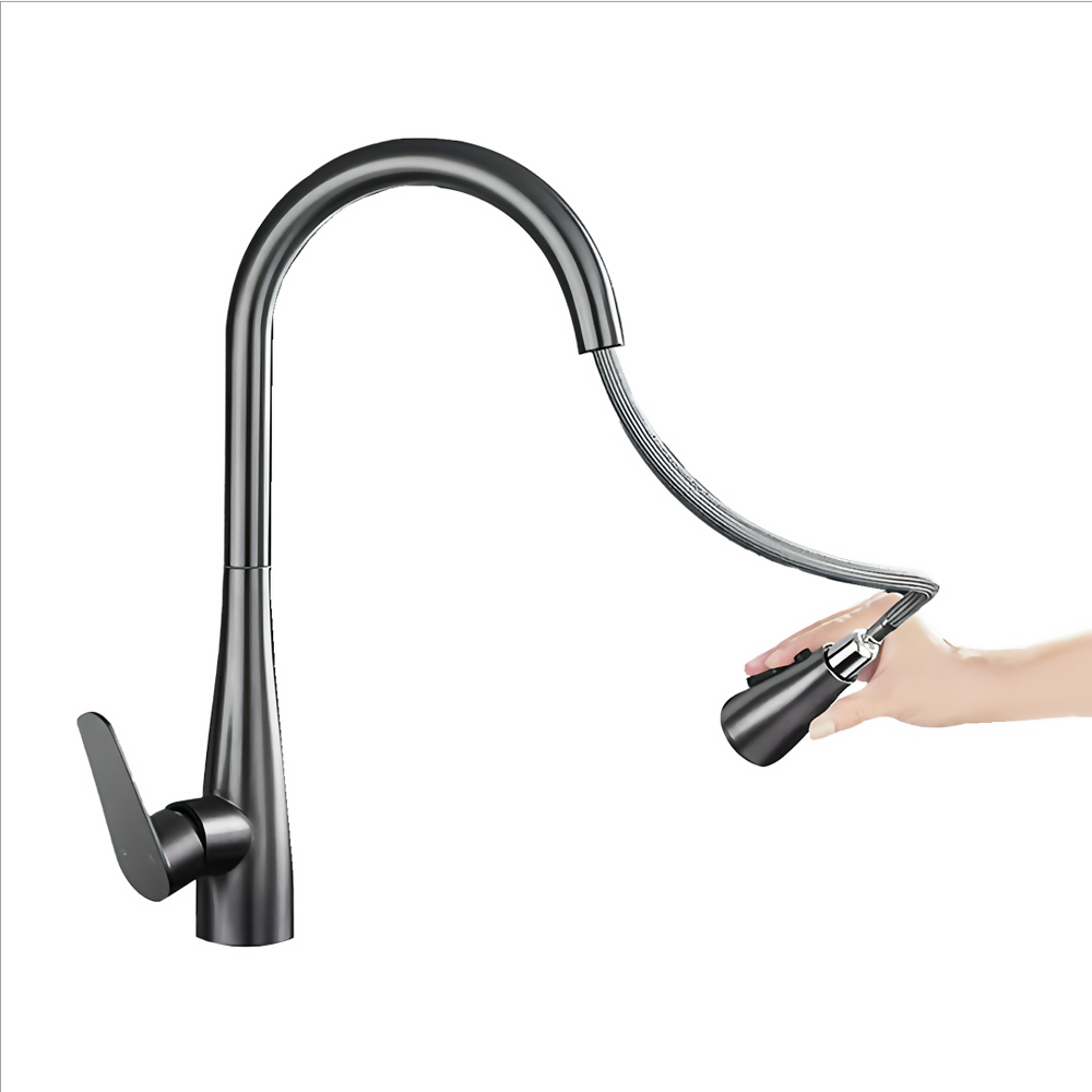 Grifo Cocina Acero Inoxidable Mate Rociador Extensible 360°