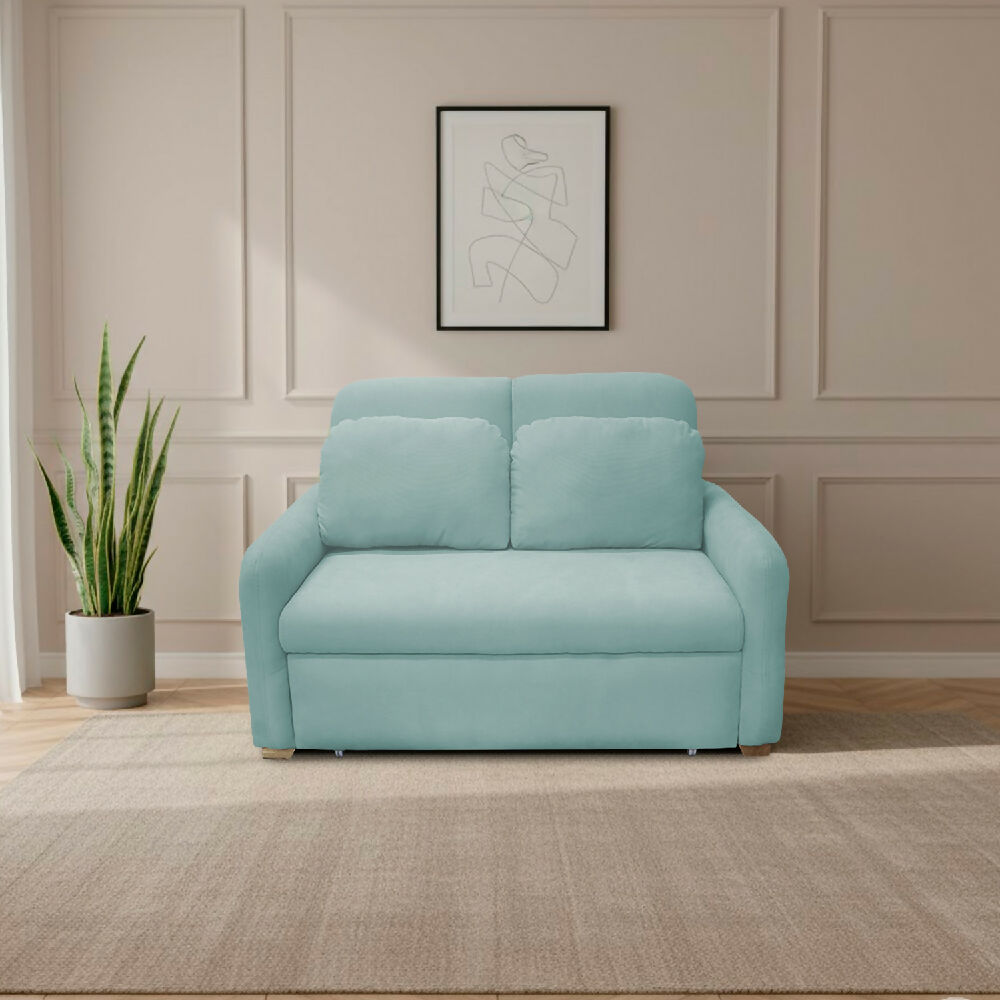 Sofacama Nube Multifuncional Carrito Reclinable Menta + Cojines
