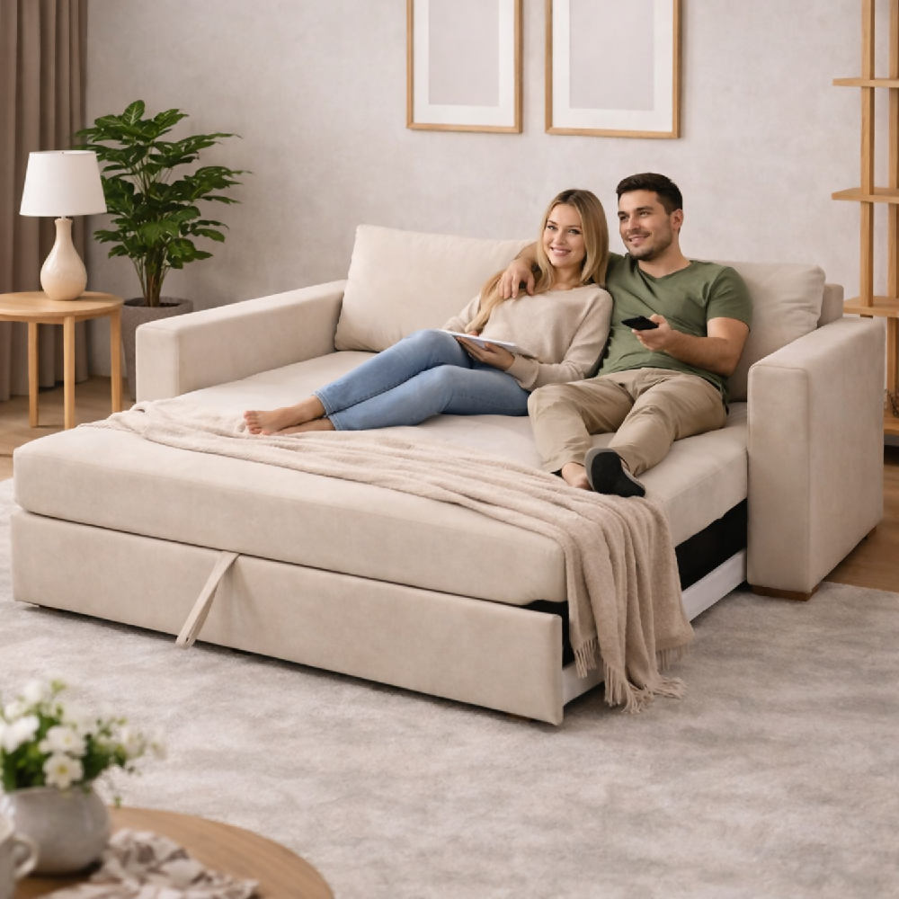 Sofá Cama Germany (72x174x93) Beige