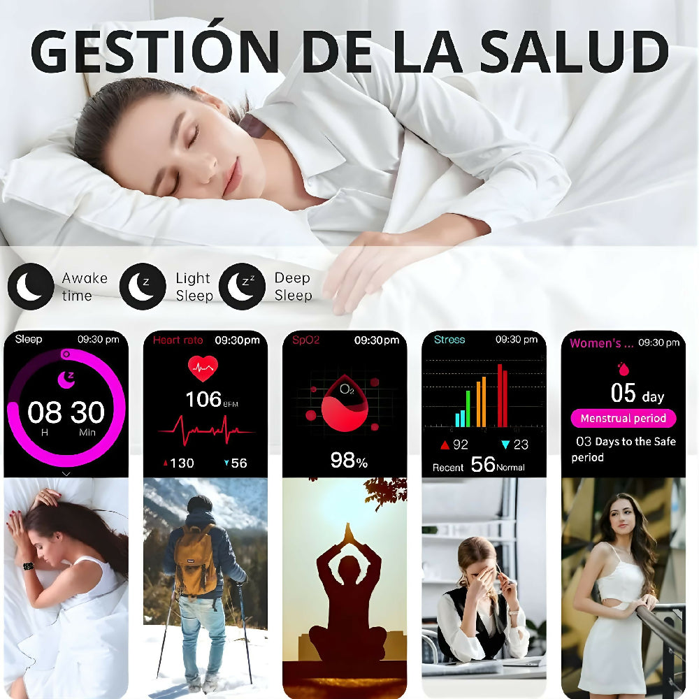 Smartwatch G-Tide S3 Pro Negro Reloj Inteligente Bluetooth Con Llamadas, Monitor De Salud, Frecuencia Cardíaca, SpO2 Y Notificaciones