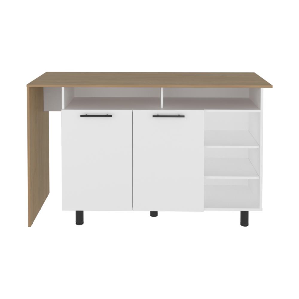 Barra de Cocina Corsia, Kronos Blanco y Kronos Fresno, con Dos Puertas Abatibles  ZF