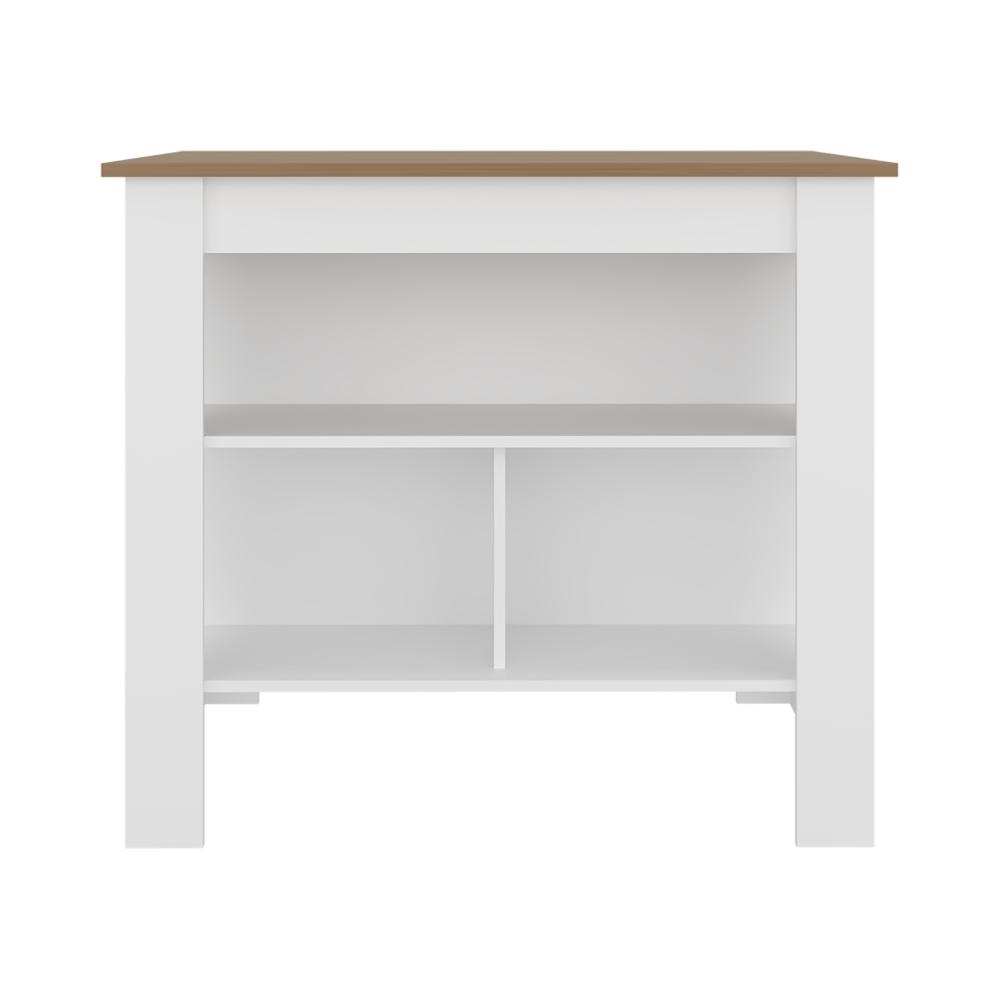 Barra de Cocina Cala, Kronos Blanco y Kronos Fresno, con Amplia Superficie en la Mesa ZF