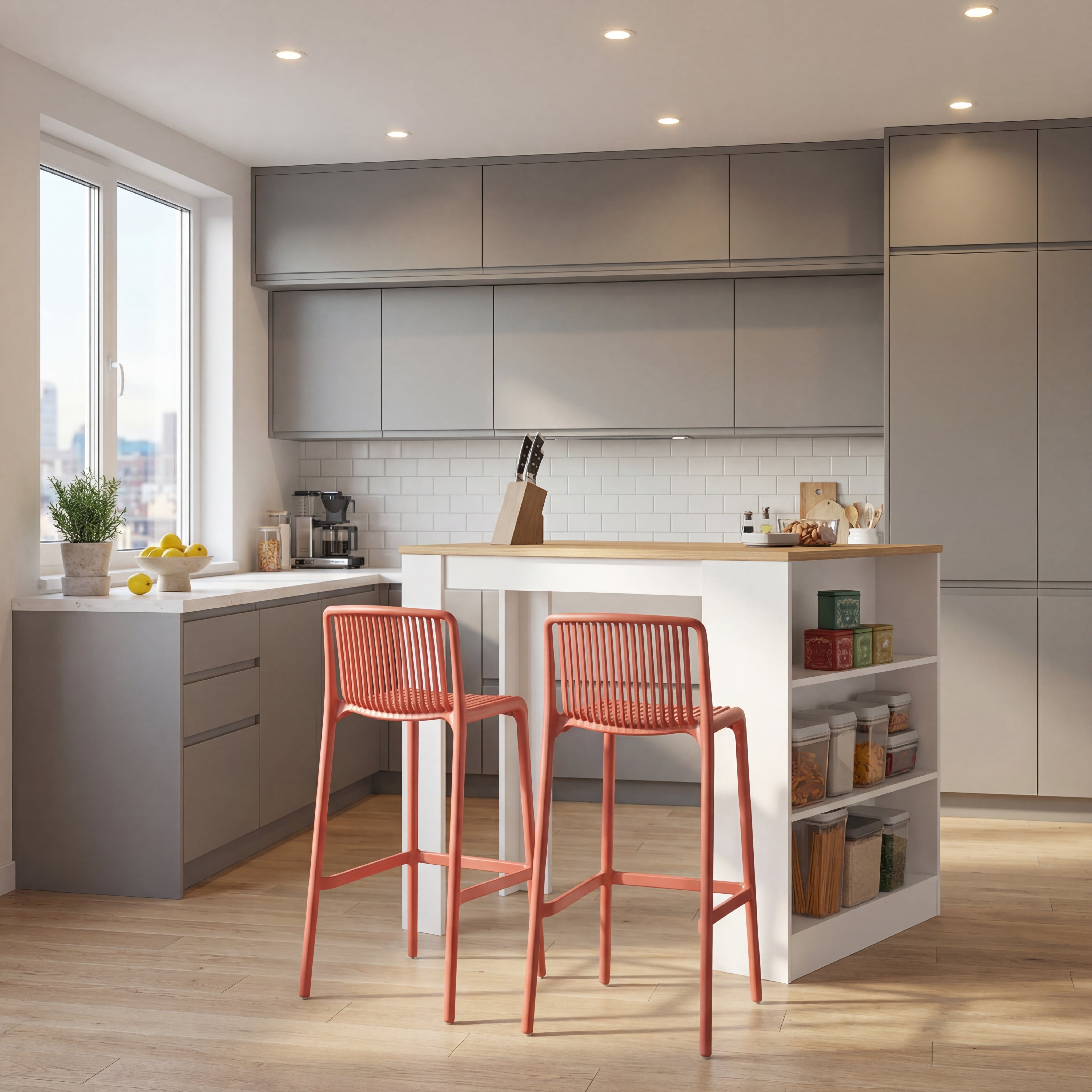 Combo de cocina Afrodita, Incluye Barra de Cocina y 2 Sillas