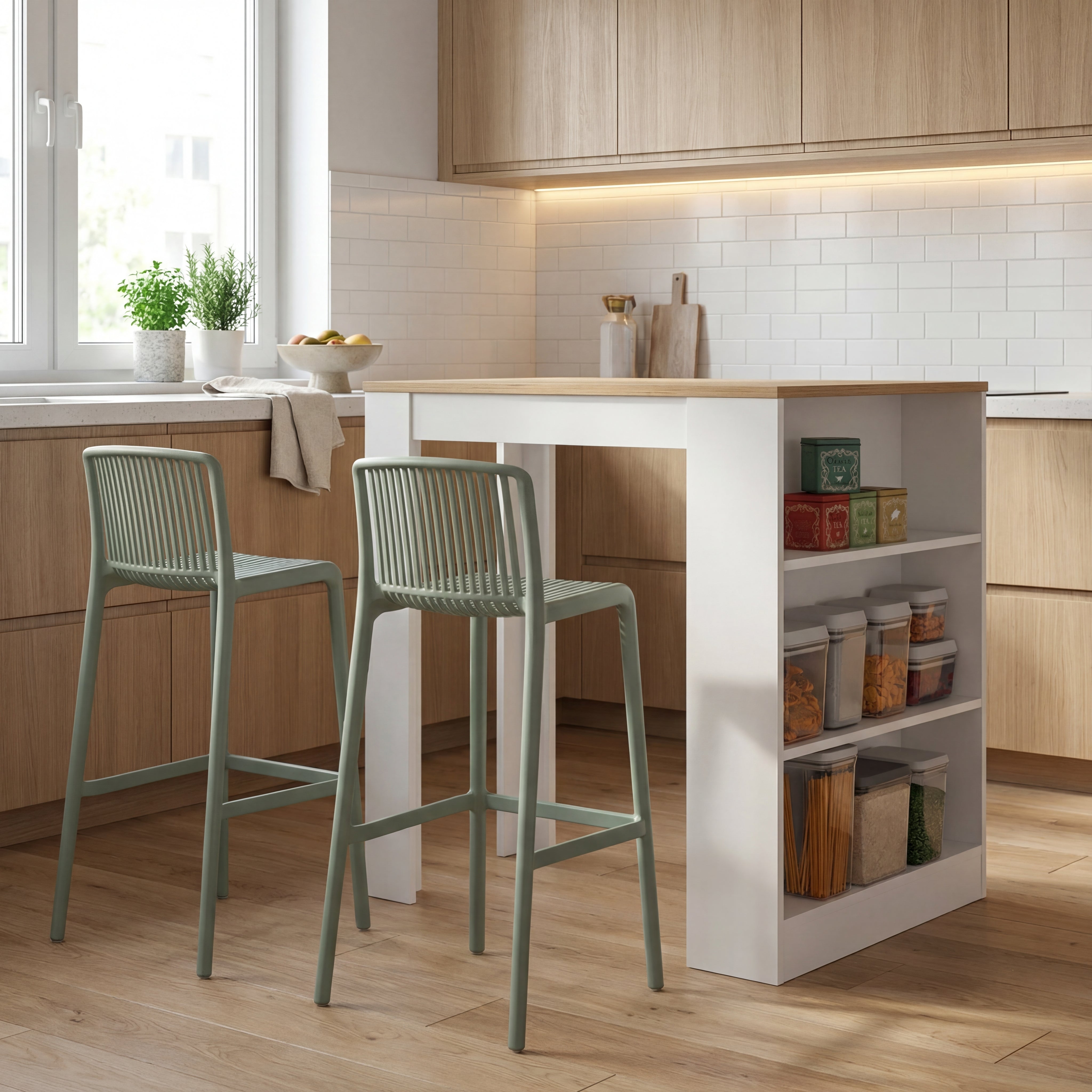 Combo de cocina Rita, Incluye Barra de Cocina y 2 Sillas