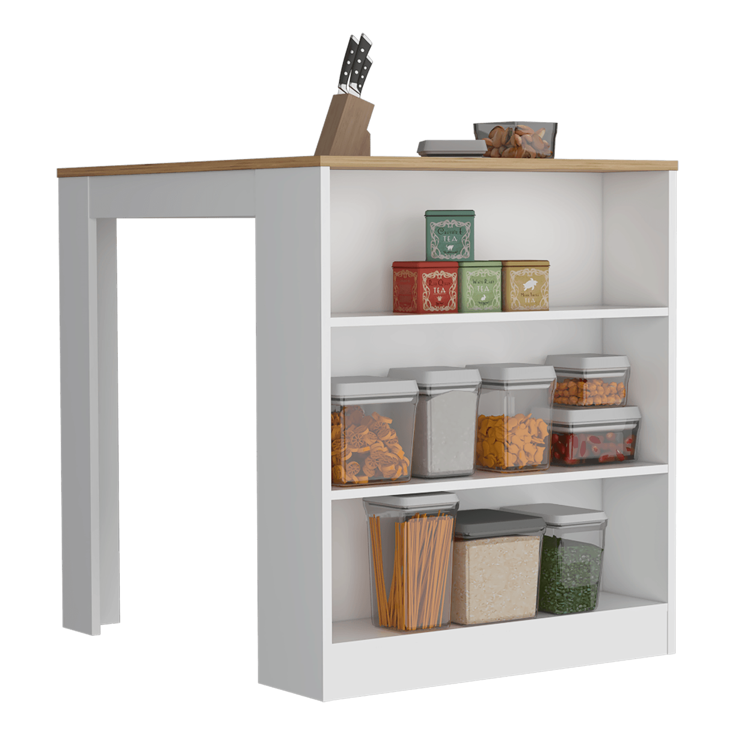 Combo de Cocina Abel, Incluye Barra de Cocina y 2 Sillas