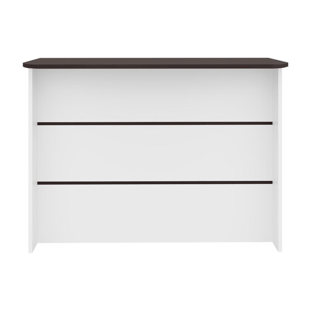 Barra de Cocina Diamante, Kronos Blanco y Kronos Nogal, Con Entrepaños ZF