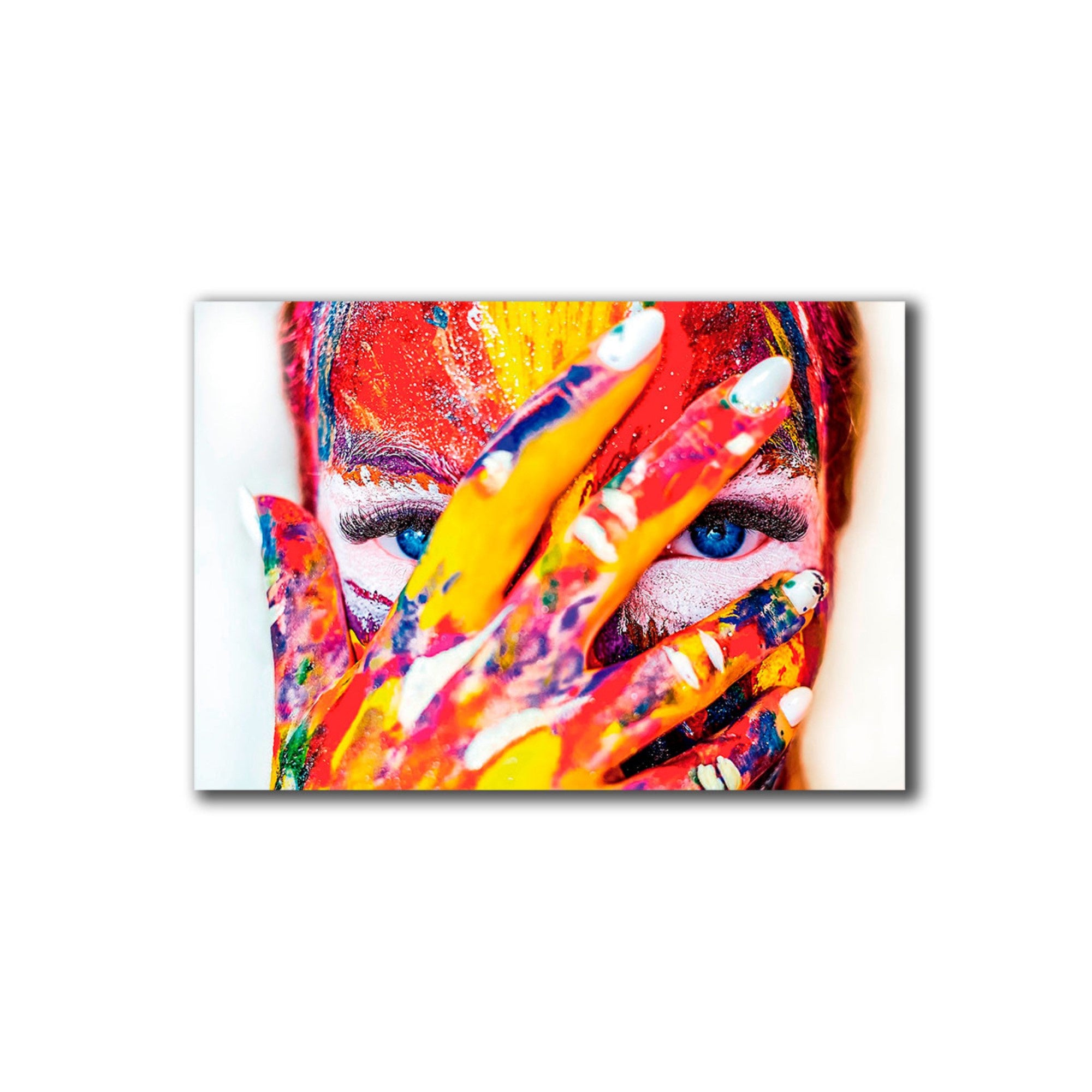 Cuadro Decorativo Rostro Pintura M 70x45 cm - Impresion en Tela