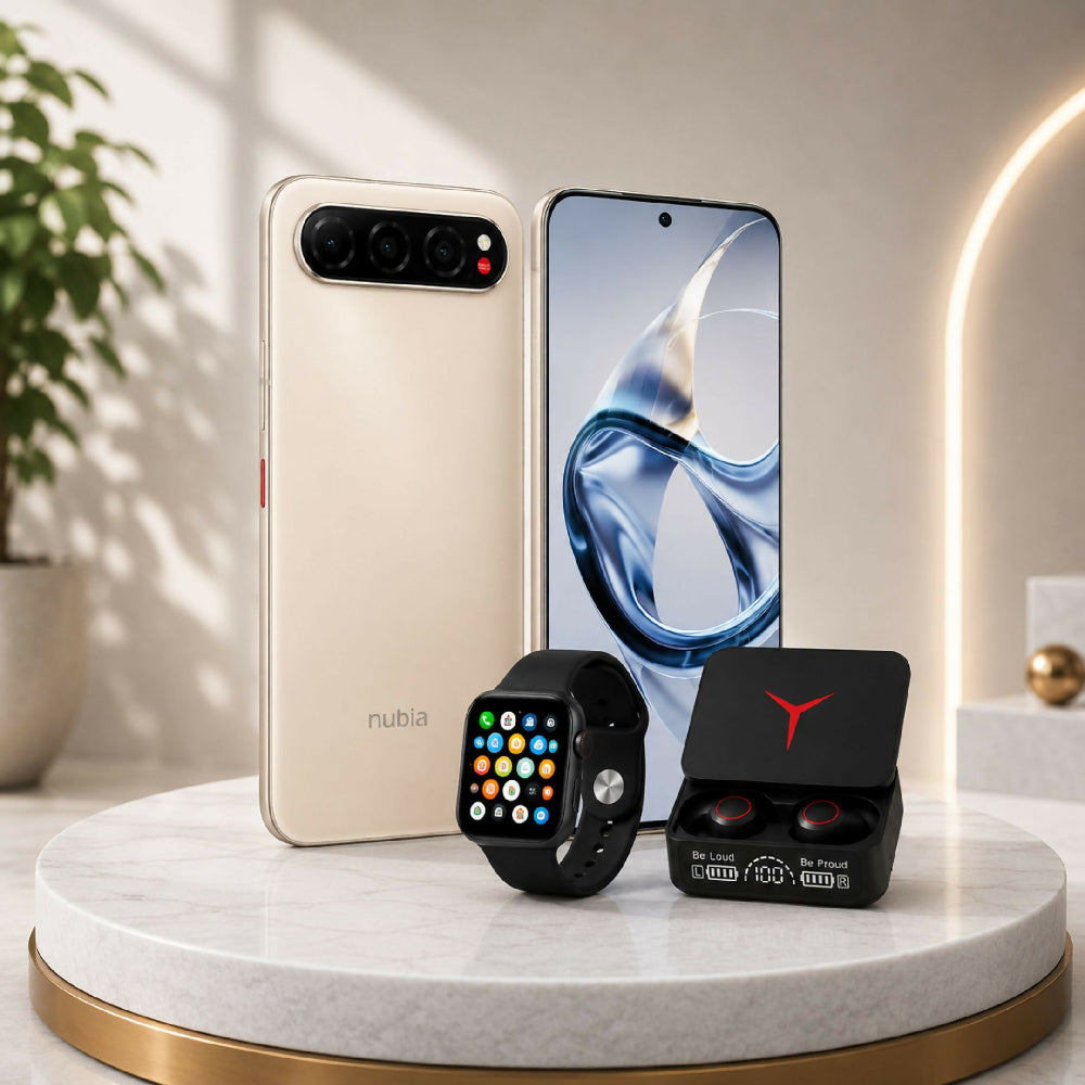 Celular Nubia Air 5G 256GB Dorado Combo Con Smartwatch Y Audífonos Gratis