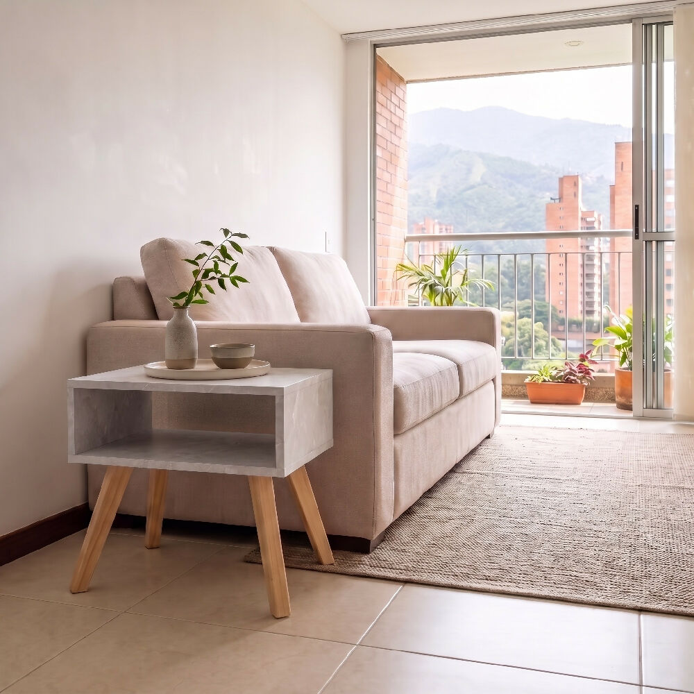 Mesa de Centro Nórdico Mármol  Mesa Auxiliar