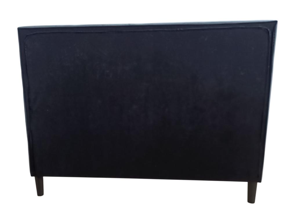 Cama Doble Lisa, Gris Oscuro, Madera roble tapizada