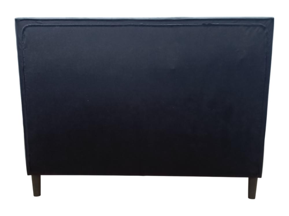 Cama Doble Vertex, Gris Oscuro, Madera roble tapizada