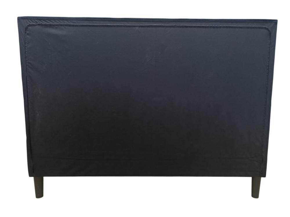 Cama Doble Majestic, Negro, Madera roble tapizada
