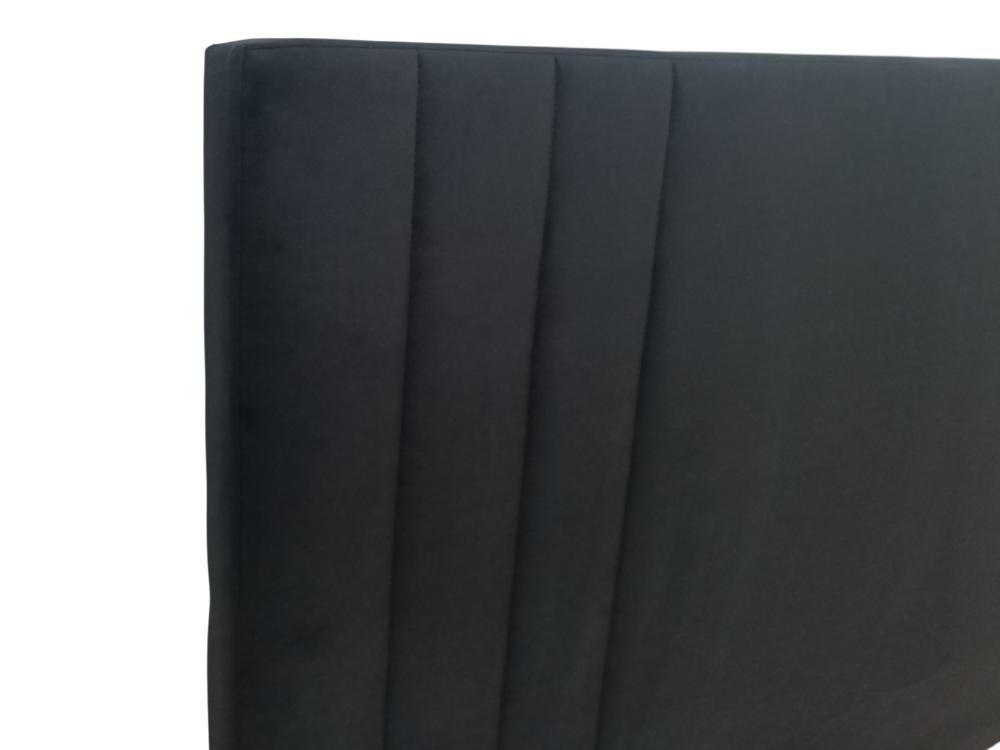 Cama Doble Majestic, Negro, Madera roble tapizada