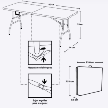 Combo Banquetero, 1 Mesa Banquetera, 6 Sillas Eterna con Brazos Wengue