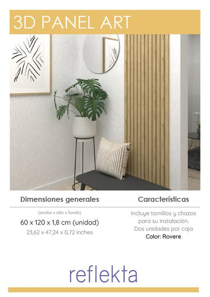 Panel Art 3D Decorativo, Beige, para decorar tus espacios X2 - VIRTUAL MUEBLES