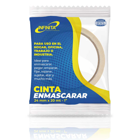 Cinta de enmascarar de 1 pulgada x 20 metros