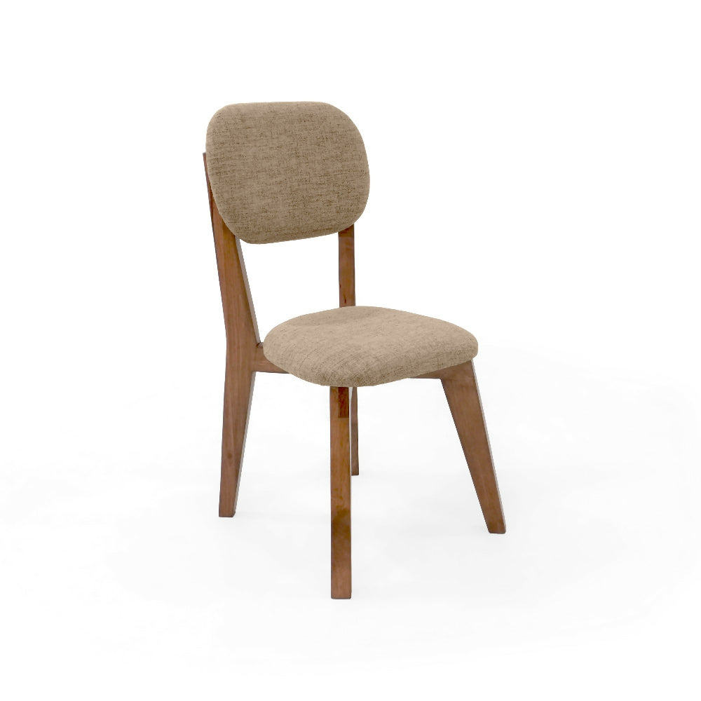 Set de Comedor Lugo Matiz con 4 Sillas de Comedor Adela Tela Beige