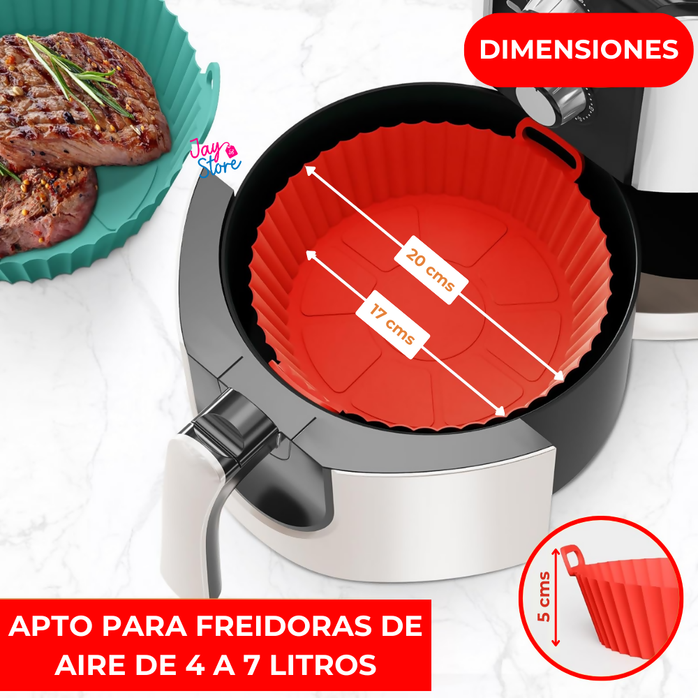 Setx3 Moldes Protectores Air Fyer Silicona Reutilizable 25cms