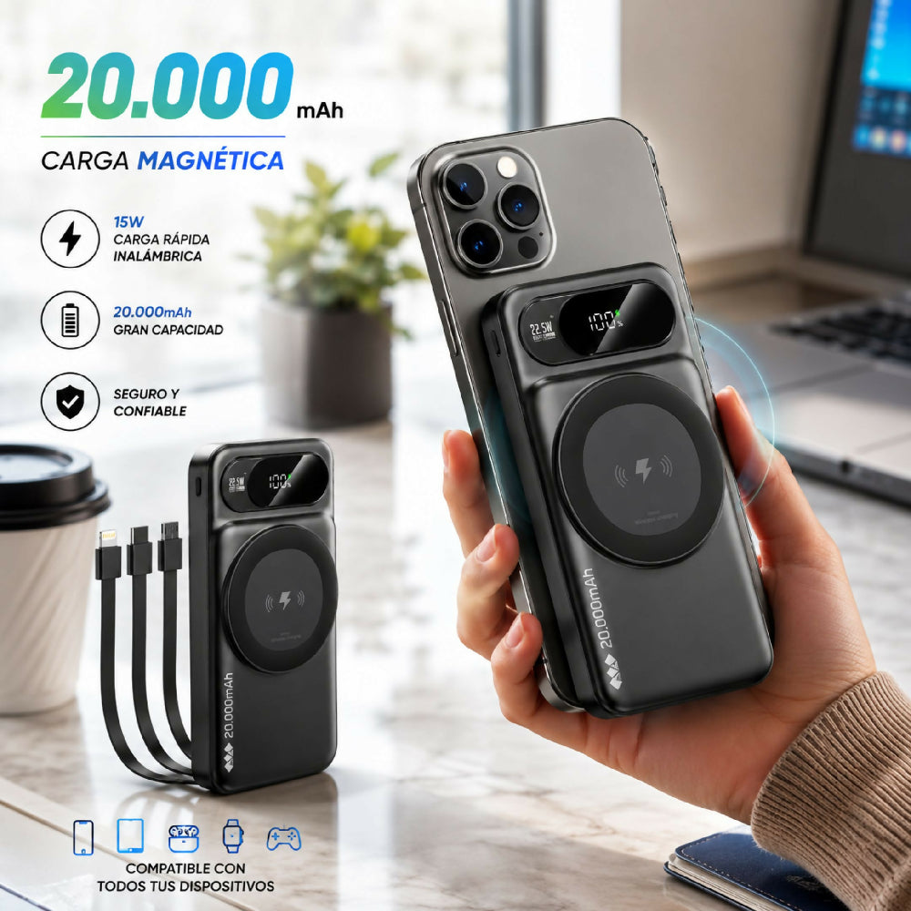 Batería Portátil Inalámbrica Y Magnética MOVISUN I 2030 Energía Perfecta