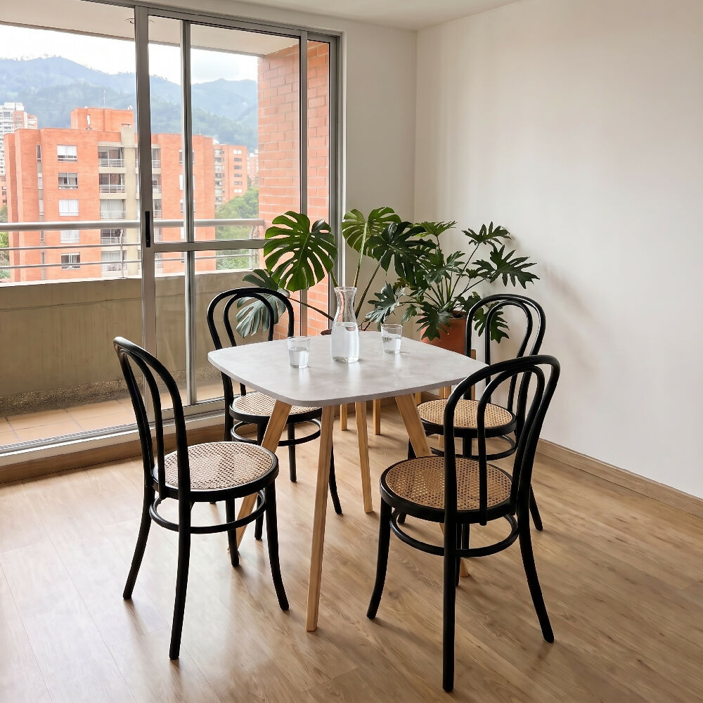 Comedor Nórdico Cuadrado Mármol 80