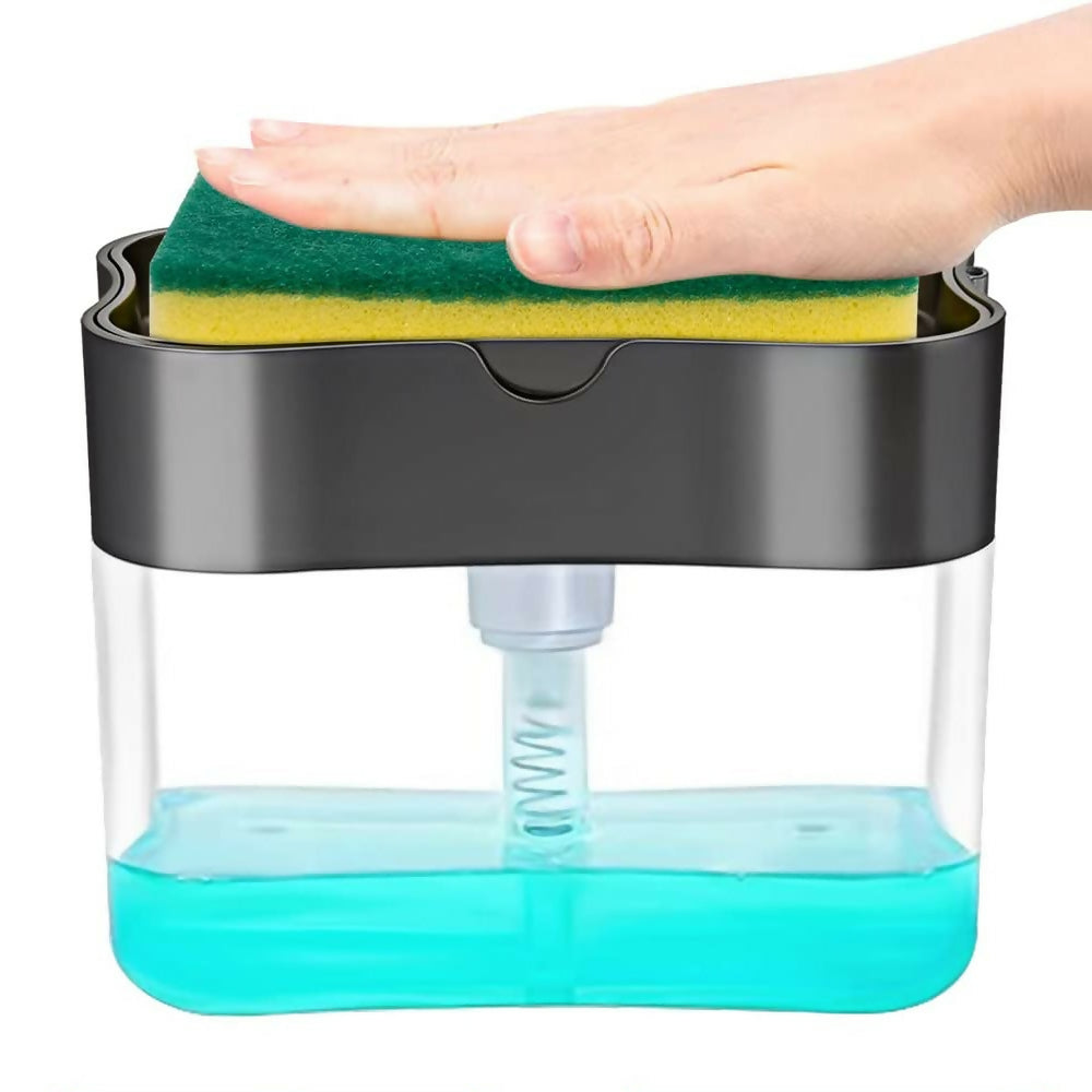 Dispensador de Jabón Líquido Lavaplatos con Esponja Cocina
