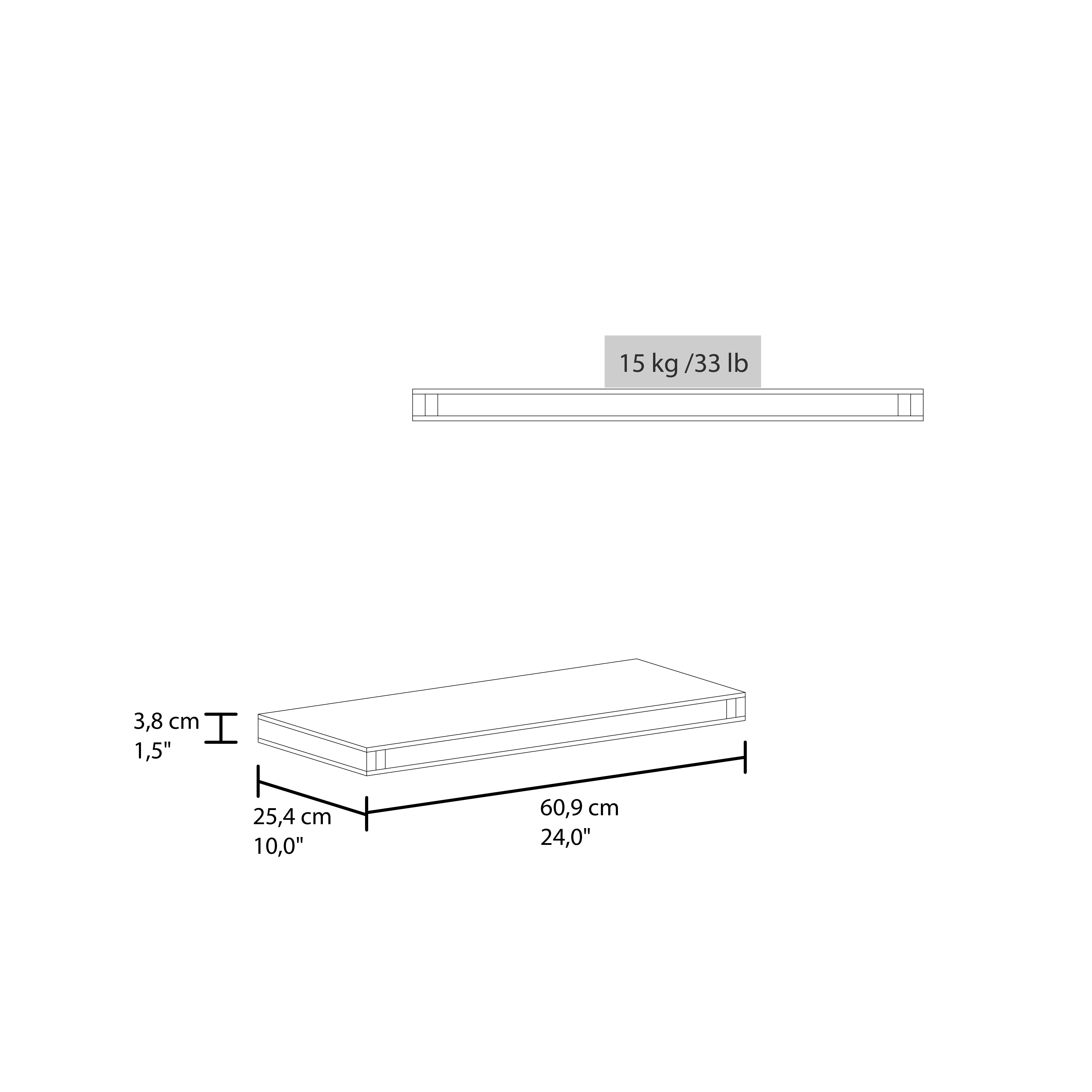 Repisa Flotante Maca X2, Wengue, con Espacio para Ubicar Objetos ZF