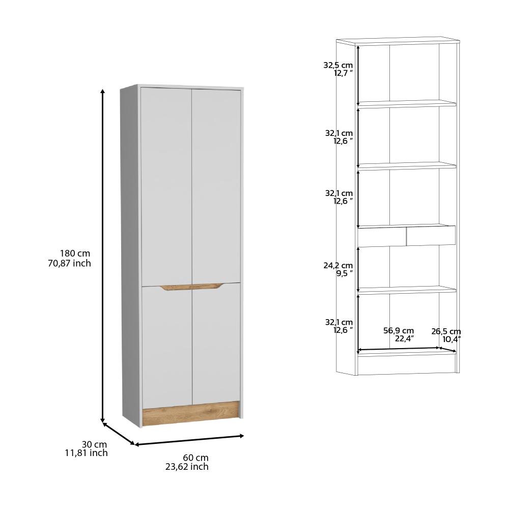 Alacena Soler, Blanco y Macadamia, Dos Puertas Abatibles, Fácil Instalación