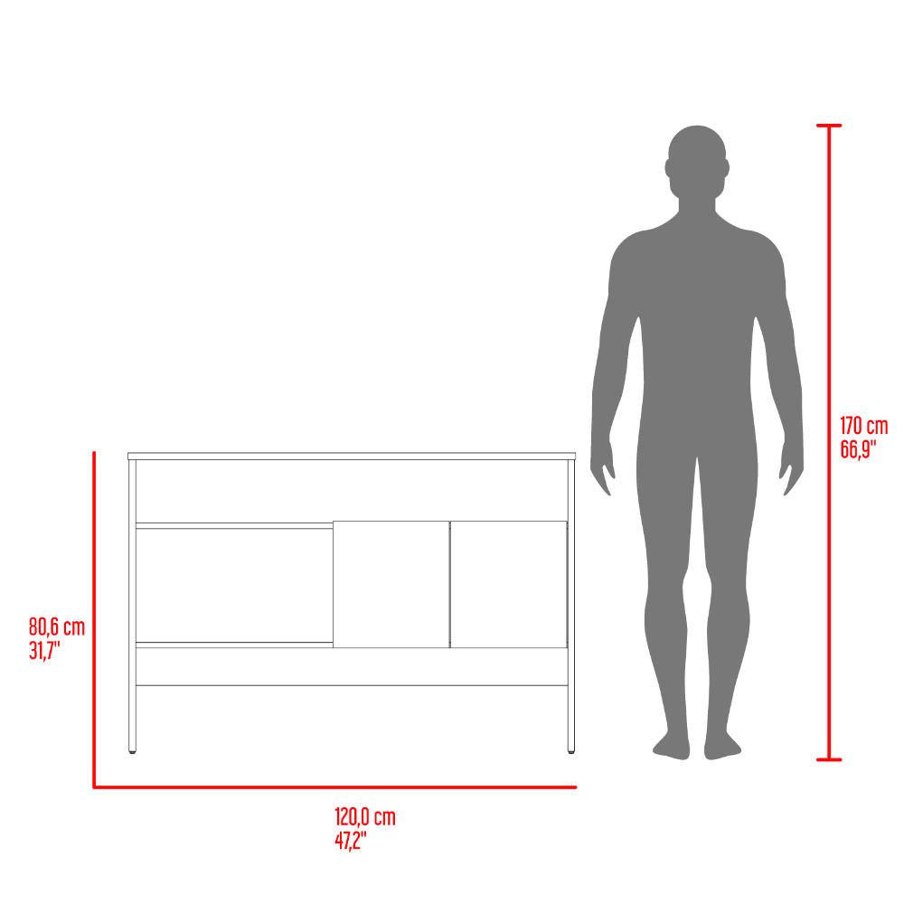Mueble Recibidor Clasic, Avellana y Wengue, Con dos puertas y dos entrepaños